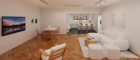 Apartamento, 2 habitaciones, fumadores, balcón | Sala de estar