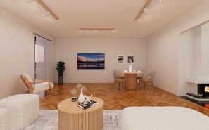 Apartment, 2 Schlafzimmer, Raucher, Balkon | Wohnzimmer