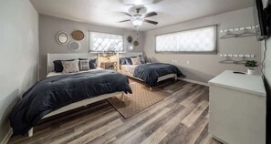 4 bedrooms, iron/ironing board, WiFi, bed sheets