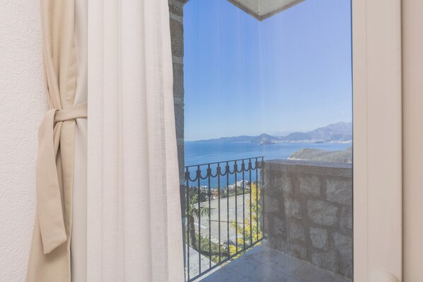 Comfort Apartment, 2 Bedrooms, Pool Access, Sea View | View from room - Olive Resort (Petrovac)
