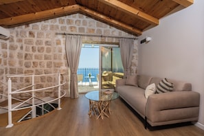 Comfort Duplex, 1 Bedroom, Pool Access, Sea View | Living area - Olive Resort (Petrovac)