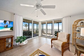 TV, DVD player, books, offices - Atrium #304 - direct beachfront vacation rental Sanibel! (Sanibel Island)