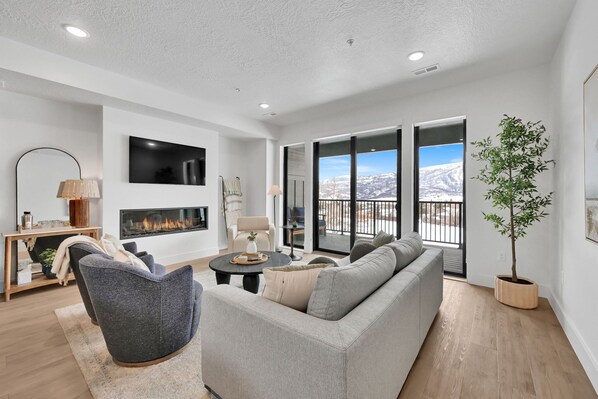 TV, fireplace, video games, stereo