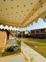 Deluxe Cottage, Garden View | Desk, laptop workspace