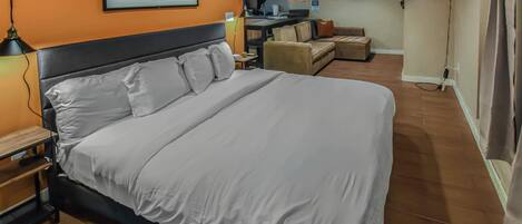 1 bedroom, desk, iron/ironing board, travel crib