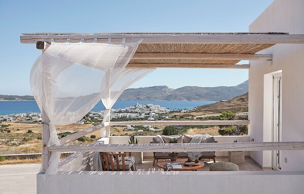 Superior Suite with Sea View and Hot Tub - First Floor | Terrace/patio - Nirome Luxury Suites (Milos)