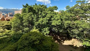 A lush green park with dense trees and a clear blue sky. - Apartahotel Montes  (Medellin)
