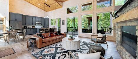 Smart TV, fireplace, video games, books