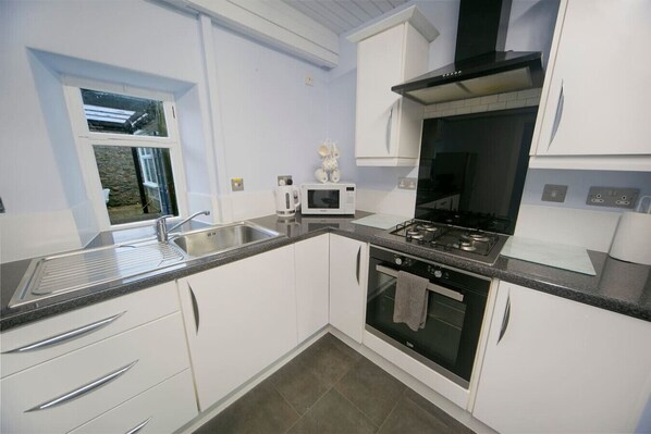 Fridge, microwave, oven, toaster