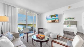 Family Condo, Beach View | Living area | Flat-screen TV