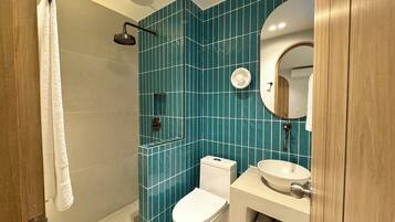 Standard Apartment, 1 Bedroom, Private Bathroom | Bathroom | Shower, free toiletries, towels, soap