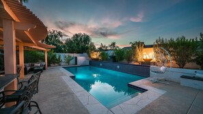 Outdoor pool, a heated pool