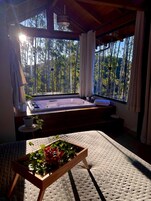 Deluxe Chalet, Jetted Tub, Mountain View | 1 bedroom, premium bedding, individually decorated