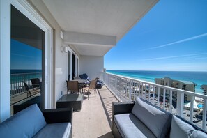 Terrace/patio - Emerald Coast Ocean View ~ private balcony, 2BDR+bunk (Panama City Beach)