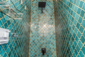 Douche, séchoir à cheveux, serviettes fournies