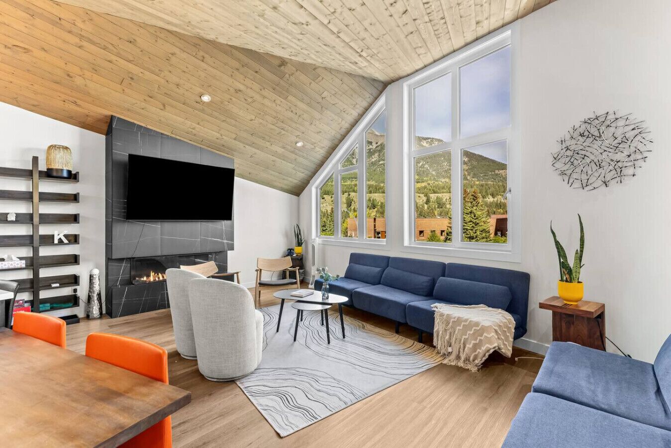 TV, fireplace, video games