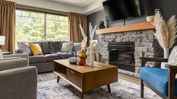 Télévision, cheminée