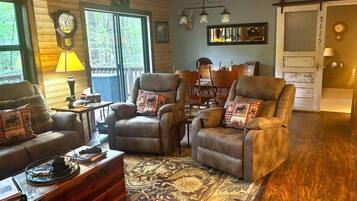 Smart TV, DVD player, books, video library