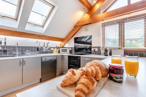 Microwave, oven, dishwasher, high chair