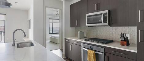 Fridge, dining tables