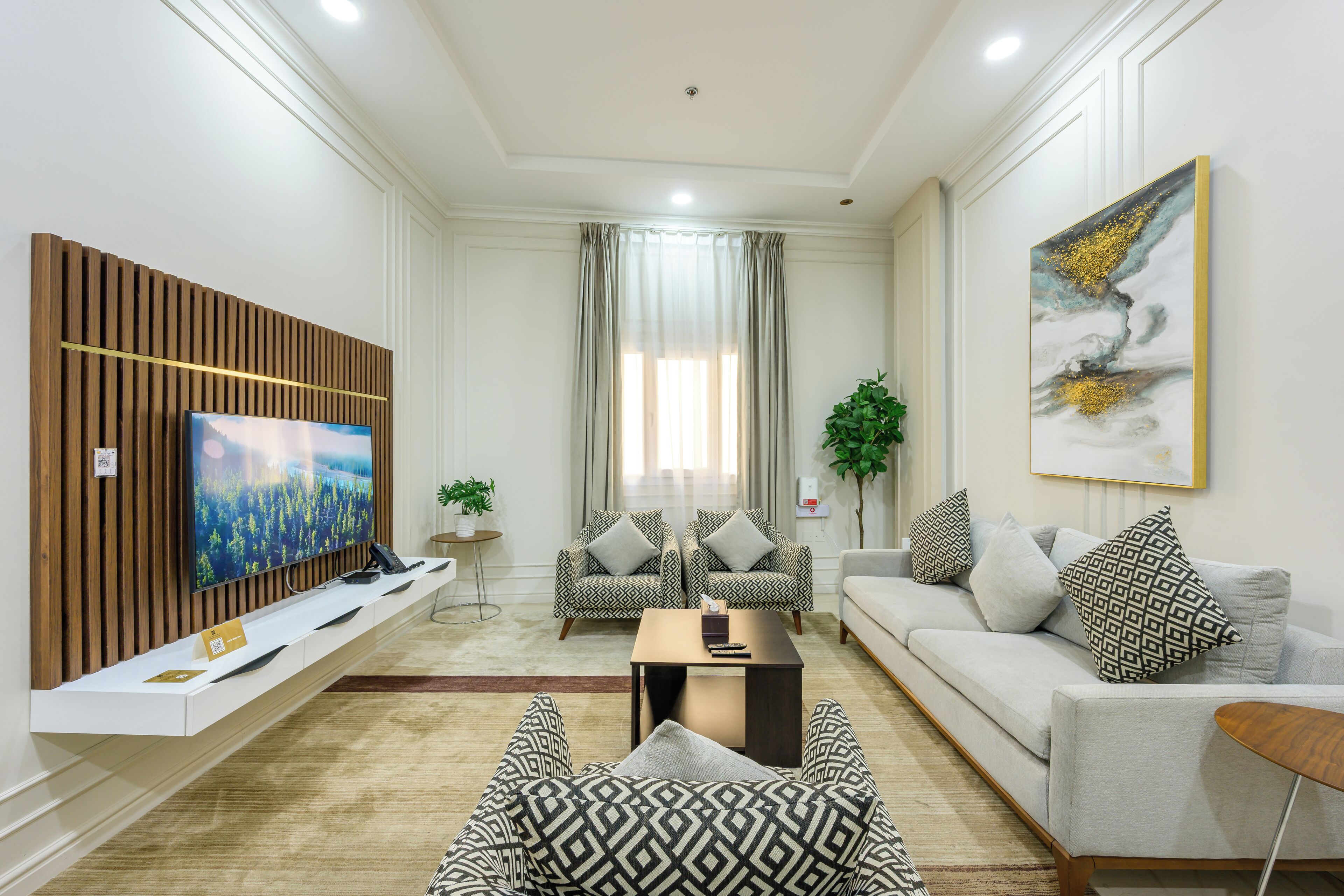 Superior Suite, City View | Living area | 70-inch Smart TV with digital channels, Netflix, pay movies