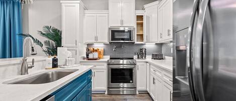 Microwave, oven, stovetop, dishwasher