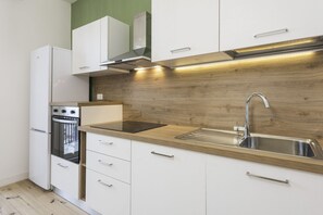 Fridge, oven, stovetop, dishwasher