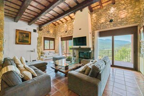 TV, fireplace, table tennis