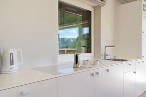 Kühlschrank, Mikrowelle, Herdplatte, Geschirrspüler