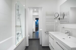 Hair dryer, towels