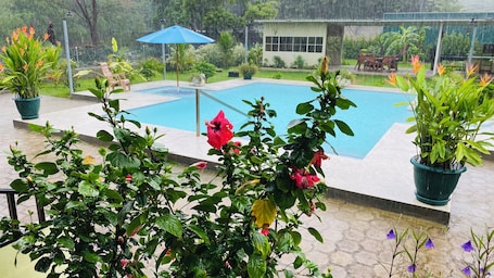 屋外プール. Rent an individual room or all 4 rooms, with WiFi, AC in Las Veraneras, Acajutla