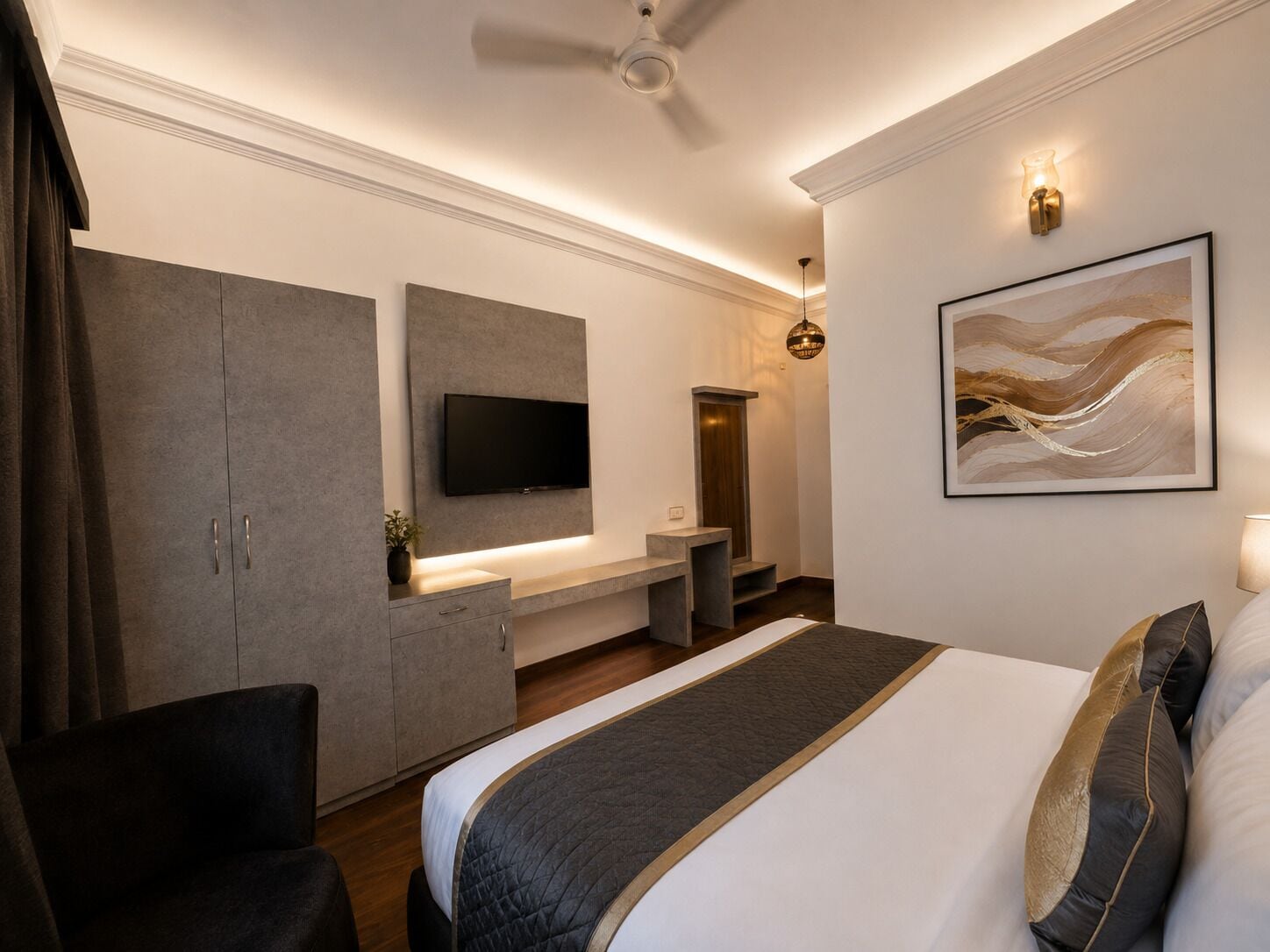 Habitación Deluxe | Escritorio y espacio para trabajar con un portátil