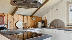Eine moderne Küche mit einer Granitabdeckung, Holzvertäfelung, einem eingebauten Geschirrspüler und einer Edelstahlspüle.