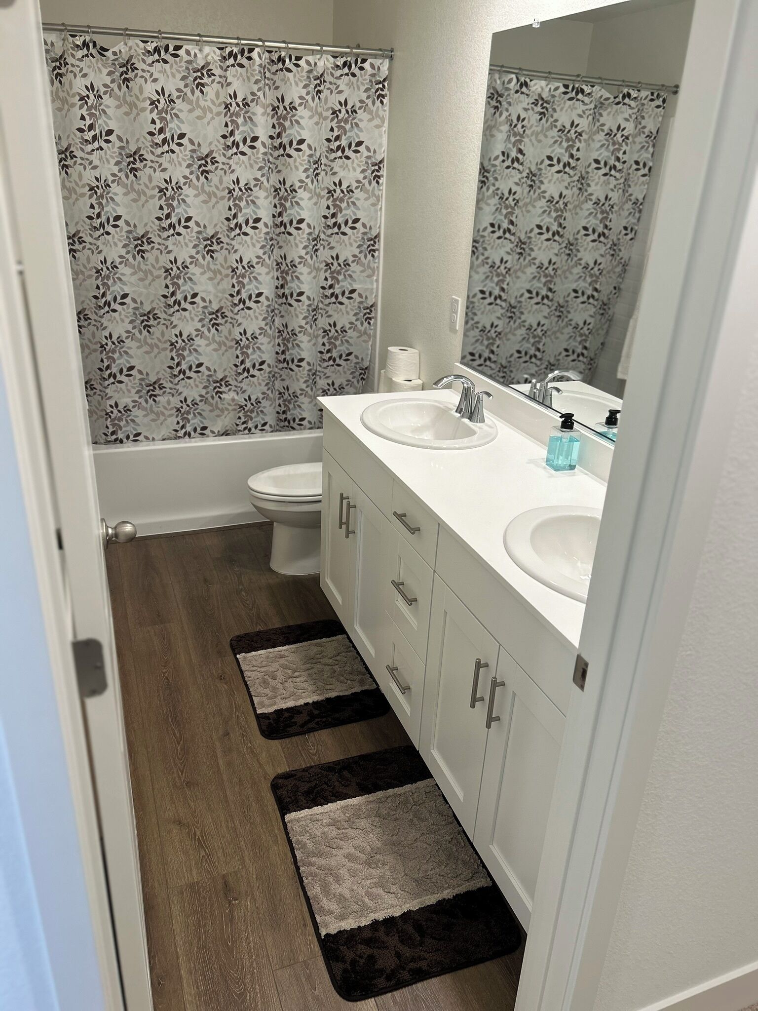 Ducha, secador de pelo, toallas, jabón