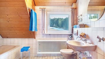 Dusche, Haartrockner, Handtücher
