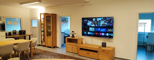 Modern loft apartment near Würzburg with WLAN parking lot Grill+ 75 inch TV