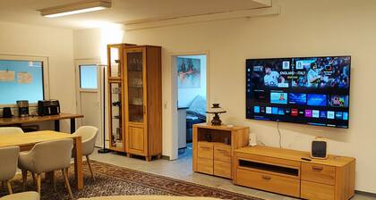 Modern loft apartment near Würzburg with WLAN parking lot Grill+ 75 inch TV