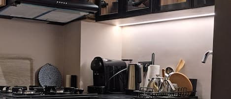 Comfort Double Room, Courtyard View | Private kitchen | Electric kettle, toaster