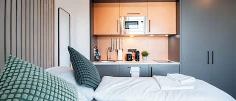 Studio Comfort - uteplats | 1 sovrum, skrivbord och gratis wi-fi
