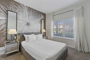Bedroom 1 with a Queen size bed - Themed 4BR Townhouse w/ Private Pool in Davenport (Kissimmee)
