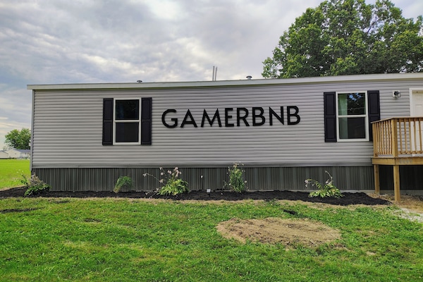 The exterior of the front building.