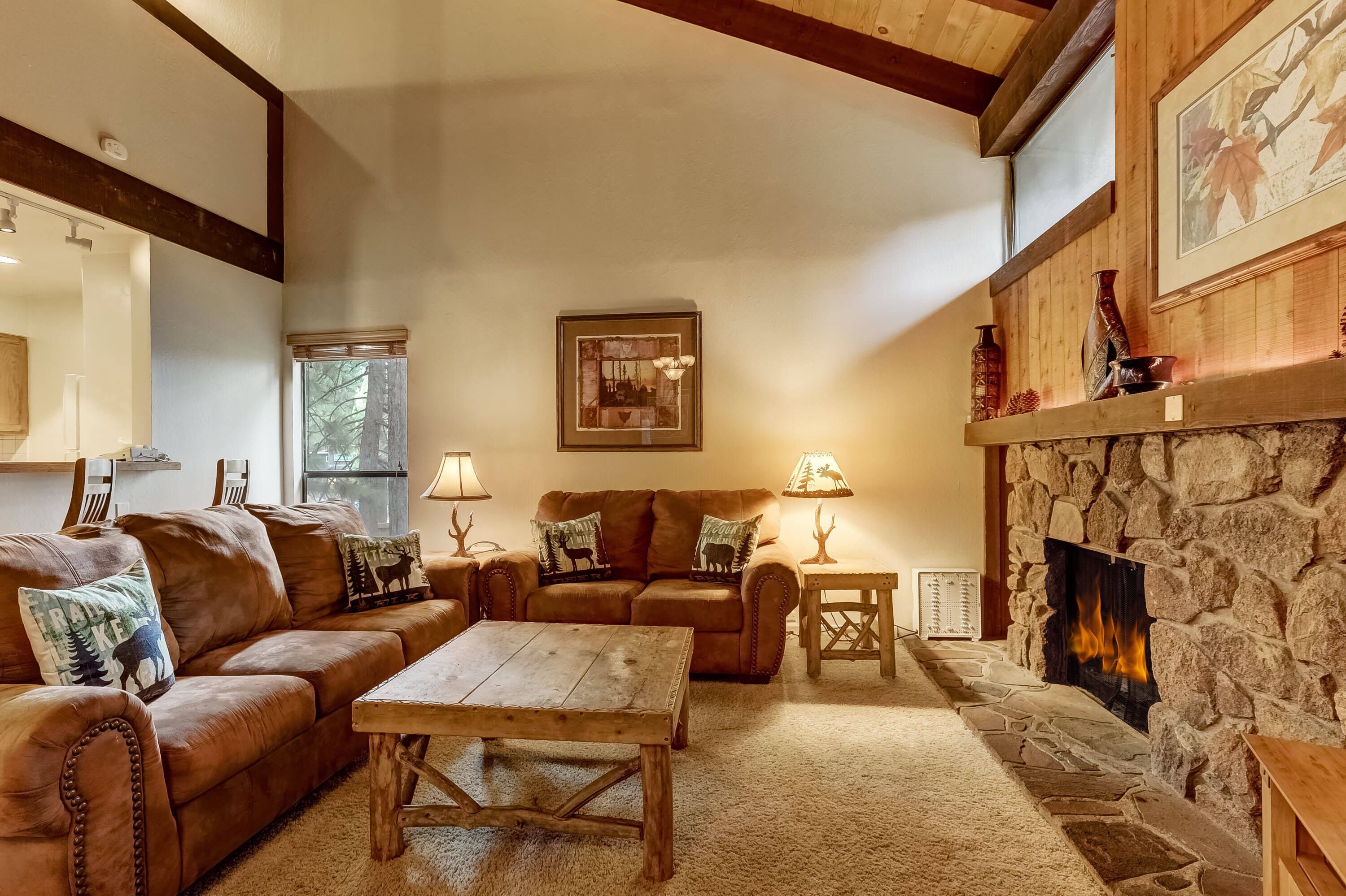 Condo, Multiple Beds, Fireplace, Mountain View (Lakeland Village #401) | Living area | 42-inch flat-screen TV with digital channels, fireplace