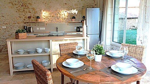 Cottage Brantôme Piscine Tennis Château Monciaux 4 Pers)