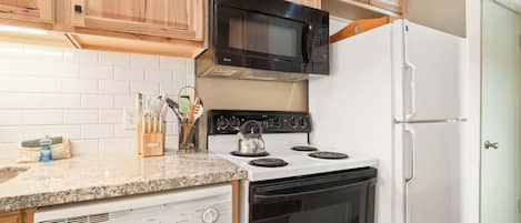 Apartment, Multiple Beds, Patio, Mountain View (Tahoe Keys Marina View) | Private kitchen | Fridge, microwave, oven, stovetop