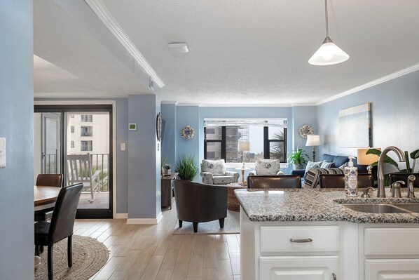 Interior - Summer Winds A-207 - Oceanfront 2nd Floor 3BR, 2BA - complex amenities! (Indian Beach)