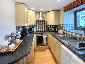 Dishwasher, high chair, cookware/dishes/utensils