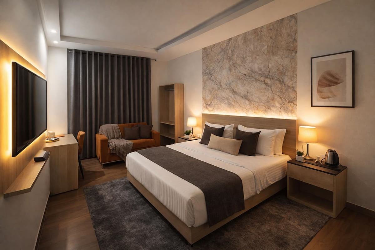 Premium bedding, down comforters, memory foam beds, in-room safe