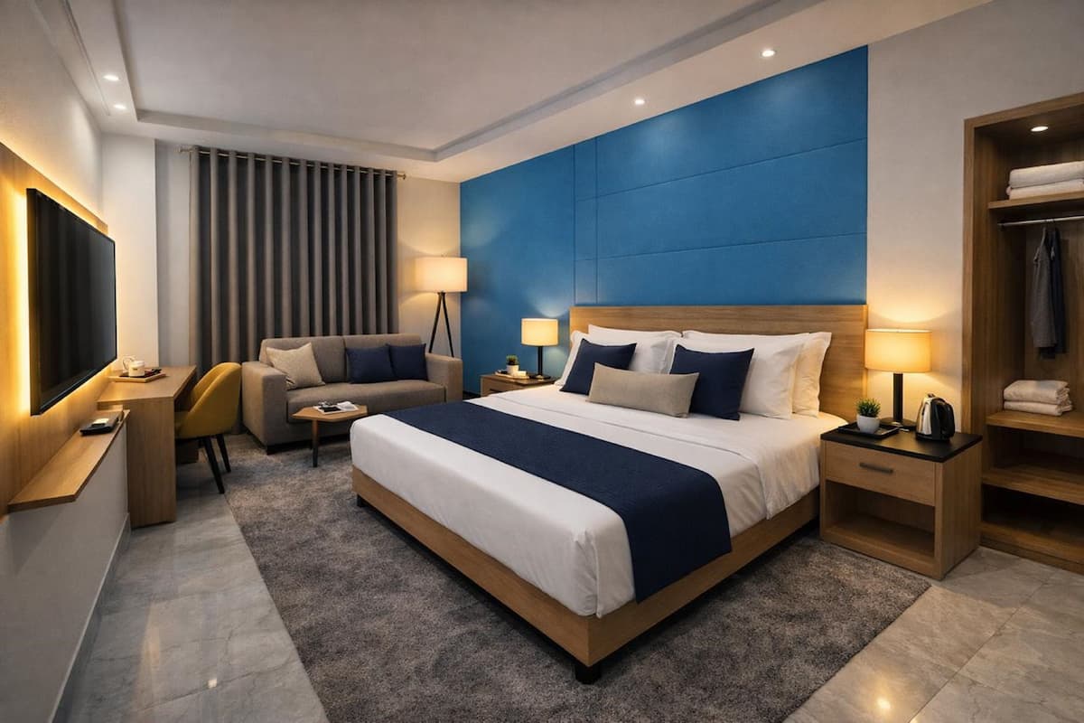 Premium bedding, down comforters, memory foam beds, in-room safe