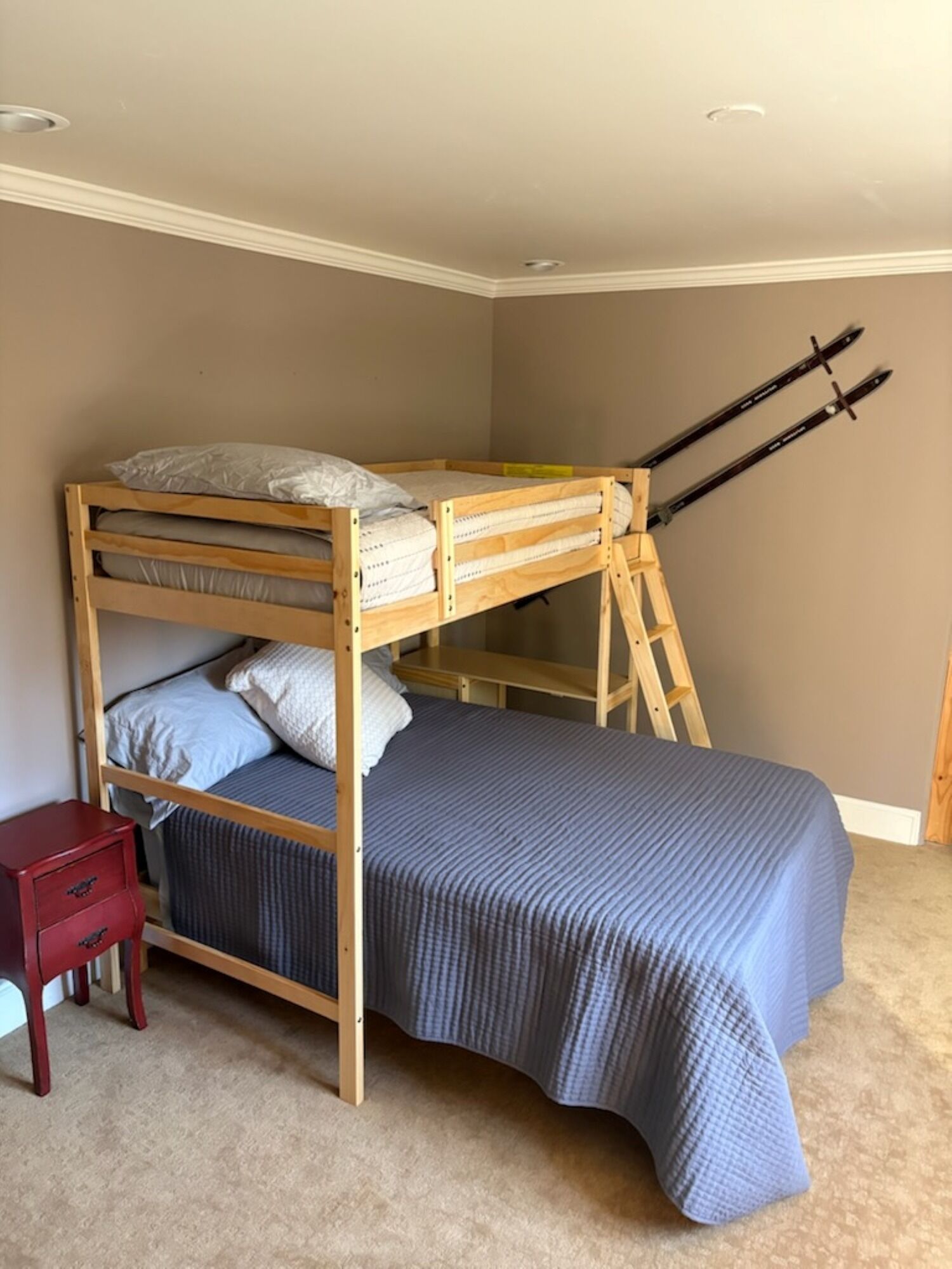 Bedroom #4 has a twin over full bunkbed and a twin bed (sleeps 4)