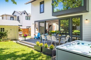 Outdoor dining - Family-Friendly Home with Hot Tub, Steps from Downtown & CU! (Boulder)